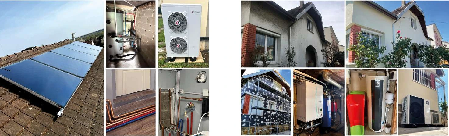 Chantier de rénovation globale : équipements de chauffage et d'eau chaude reliés au bâtiment