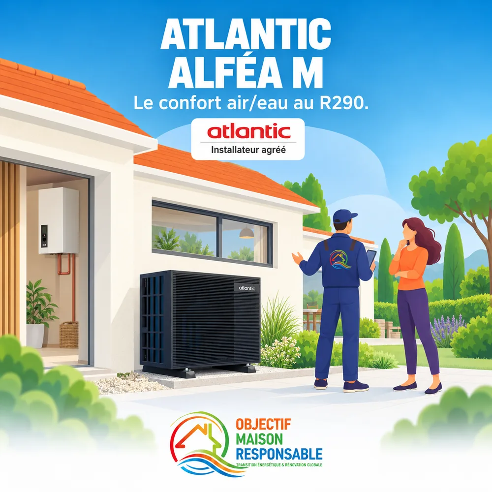 Illustration : pompe à chaleur air/eau Atlantic Alféa M R290
